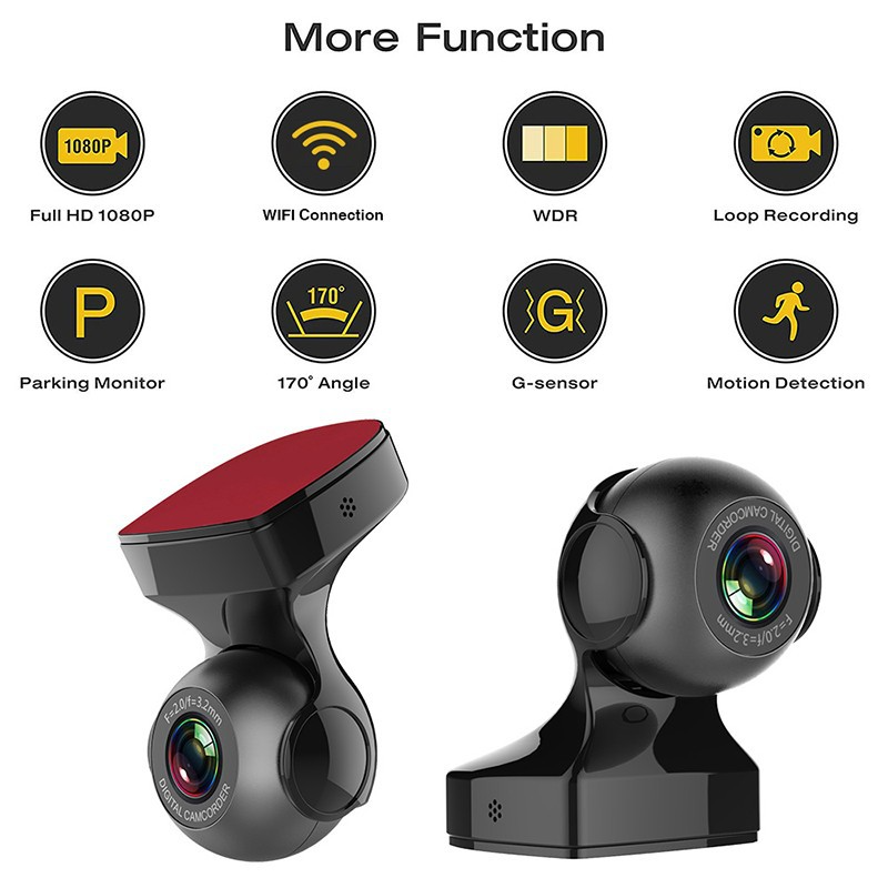 170° Full HD 1080P Wi-Fi Enabled Vehicle DVR with G-Sensor