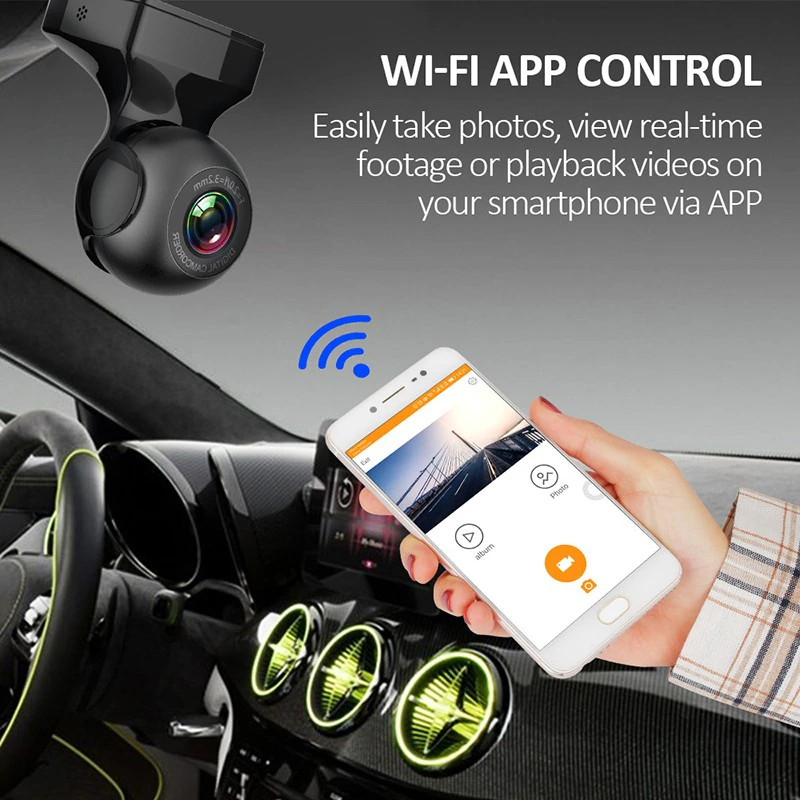 170° Full HD 1080P Wi-Fi Enabled Vehicle DVR with G-Sensor